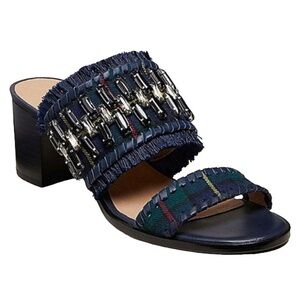 Jack Rogers Midnight Tartan Rhinestone-Accent Beatrix Sandal